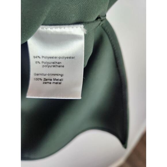 Akris Punto Laser-Cut Chained Crepe Tank Top Sz 10 dark green designer Career - Picture 7 of 10